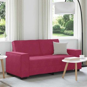 Sofá de 2 plazas de terciopelo rojo tinto 140 cm en Sofás | Comprar online en Foru.es