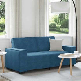 Sofá de 2 plazas terciopelo azul 140 cm en Sofás | Comprar online en Foru.es