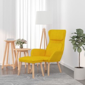 Sillón de relax con taburete terciopelo amarillo mostaza de vidaXL, Sillones - Ref: Foro24-3097827, Precio: 127,41 €, Descuen...