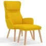 Sillón de relax con taburete terciopelo amarillo mostaza de vidaXL, Sillones - Ref: Foro24-3097827, Precio: 127,87 €, Descuen...