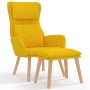 Sillón de relax con taburete terciopelo amarillo mostaza de vidaXL, Sillones - Ref: Foro24-3097827, Precio: 127,41 €, Descuen...