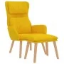 Sillón de relax con taburete terciopelo amarillo mostaza de vidaXL, Sillones - Ref: Foro24-3097827, Precio: 127,87 €, Descuen...