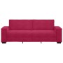 Sofá de 3 plazas de terciopelo rojo tinto 180 cm en Sofás | Comprar online en Foru.es
