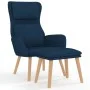Sillón de relax con taburete terciopelo azul de vidaXL, Sillones - Ref: Foro24-3097830, Precio: 143,34 €, Descuento: %