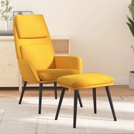 Relax armchair with yellow mustard fabric footrest by vidaXL, Armchairs - Ref: Foro24-3097775, Price: 124,97 €, Discount: %