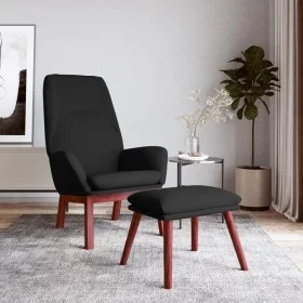Sillón de relax con taburete tela negro de vidaXL, Sillones - Ref: Foro24-3097877, Precio: 160,62 €, Descuento: %