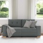 Sofá Loveseat gris oscuro 140 cm de tela en Sofás | Comprar online en Foru.es