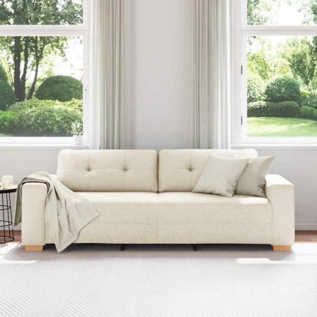 Sofá Beige 221 x 78 x 80 cm Tejido mezcla de lino en Sofás | Comprar online en Foru.es
