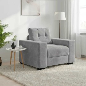 Sillón sofá gris claro 60 cm terciopelo en Sofás | Comprar online en Foru.es