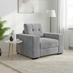 Sillón sofá gris claro 60 cm terciopelo en Sofás | Comprar online en Foru.es