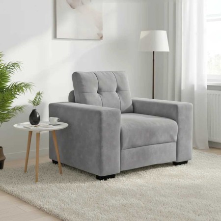 Sillón sofá gris claro 60 cm terciopelo en Sofás | Comprar online en Foru.es