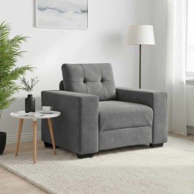 Sillón de terciopelo gris oscuro  60 cm en Sofás | Comprar online en Foru.es