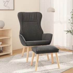 Sillón de relax con taburete tela gris oscuro de vidaXL, Sillones - Ref: Foro24-3097883, Precio: 143,77 €, Descuento: %