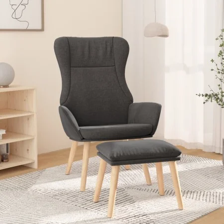 Sillón de relax con taburete tela gris oscuro de vidaXL, Sillones - Ref: Foro24-3097883, Precio: 143,77 €, Descuento: %