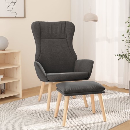 Sillón de relax con taburete tela gris oscuro de vidaXL, Sillones - Ref: Foro24-3097883, Precio: 146,45 €, Descuento: %
