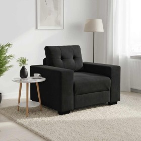 Sillón de terciopelo negro 60 cm en Sofás | Comprar online en Foru.es