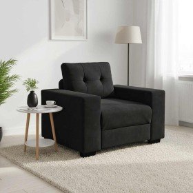 Sillón de terciopelo negro 60 cm en Sofás | Comprar online en Foru.es