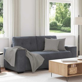 Sofá Loveseat gris oscuro 140 cm terciopelo en Sofás | Comprar online en Foru.es