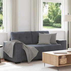 Sofá Loveseat gris oscuro 140 cm terciopelo en Sofás | Comprar online en Foru.es