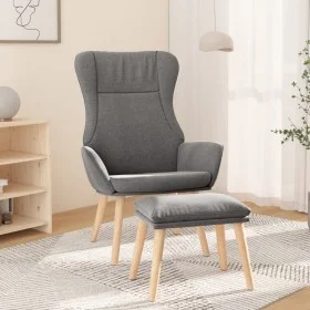 Sillón de relax con taburete tela gris claro de vidaXL, Sillones - Ref: Foro24-3097882, Precio: 128,93 €, Descuento: %