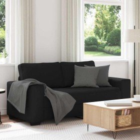 Sofá 2 plazas Tela Negro 140 cm en Sofás | Comprar online en Foru.es