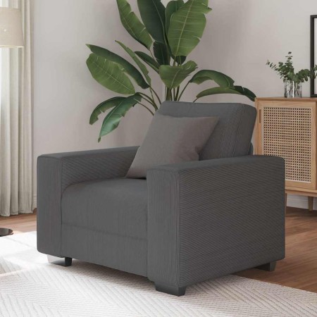 Sillón de tela de pana gris oscuro 60 cm en Sofás | Comprar online en Foru.es