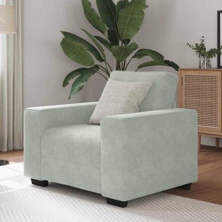 Sillón sofá gris claro 60 cm terciopelo en Sofás | Comprar online en Foru.es