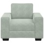 Sillón sofá gris claro 60 cm terciopelo en Sofás | Comprar online en Foru.es
