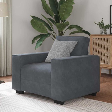 Sillón de terciopelo gris oscuro  60 cm en Sofás | Comprar online en Foru.es
