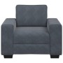 Sillón de terciopelo gris oscuro  60 cm en Sofás | Comprar online en Foru.es