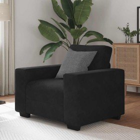 Sillón de terciopelo negro 60 cm en Sofás | Comprar online en Foru.es
