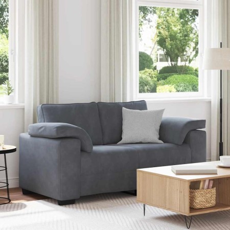 Sofá Loveseat gris oscuro 120 cm terciopelo en Sofás | Comprar online en Foru.es