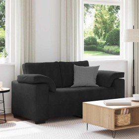 Sofá Loveseat Terciopelo Negro 120 cm en Sofás | Comprar online en Foru.es