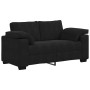 Sofá Loveseat Terciopelo Negro 120 cm en Sofás | Comprar online en Foru.es