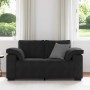 Sofá Loveseat Terciopelo Negro 120 cm en Sofás | Comprar online en Foru.es