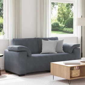 Sofá Loveseat gris oscuro 140 cm terciopelo en Sofás | Comprar online en Foru.es