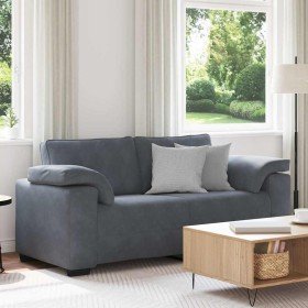 Sofá Loveseat gris oscuro 140 cm terciopelo en Sofás | Comprar online en Foru.es