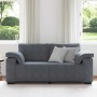 Sofá Loveseat gris oscuro 140 cm terciopelo en Sofás | Comprar online en Foru.es