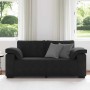 Sofá Loveseat Terciopelo Negro 140 cm en Sofás | Comprar online en Foru.es