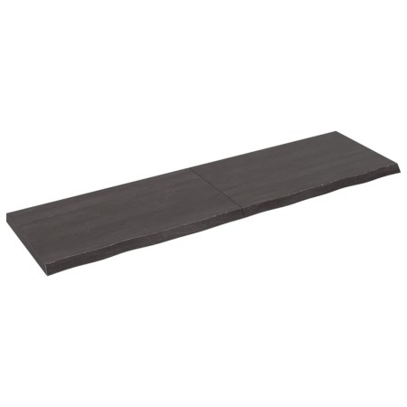 Estante pared madera roble tratada marrón oscuro 220x60x(2-6)cm de vidaXL, Estantes y estanterías - Ref: Foro24-363859, Preci...