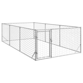 Caseta para perros de exterior con puerta 2x4x1 m de acero galvanizado en Casetas para perros | Comprar online en Foru.es