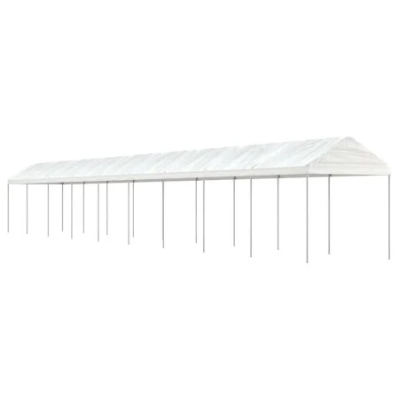 Cenador con techo polietileno blanco 20,07x2,28x2,69 m de vidaXL, Carpas y cenadores - Ref: Foro24-3155509, Precio: 606,97 €,...