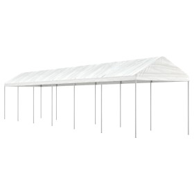 Cenador con techo polietileno blanco 13,38x2,28x2,69 m de vidaXL, Carpas y cenadores - Ref: Foro24-3155506, Precio: 392,54 €,...