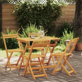 Conjunto bistro 5 pcs Aceite Natural Madera de Acacia Sólida en Conjuntos de jardín | Comprar online en Foru.es