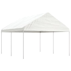 Cenador con techo polietileno blanco 4,46x4,08x3,22 m de vidaXL, Carpas y cenadores - Ref: Foro24-3155510, Precio: 202,75 €, ...