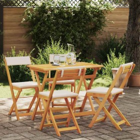 Conjunto bistro 5 pcs Aceite Natural Madera de Acacia Sólida en Conjuntos de jardín | Comprar online en Foru.es