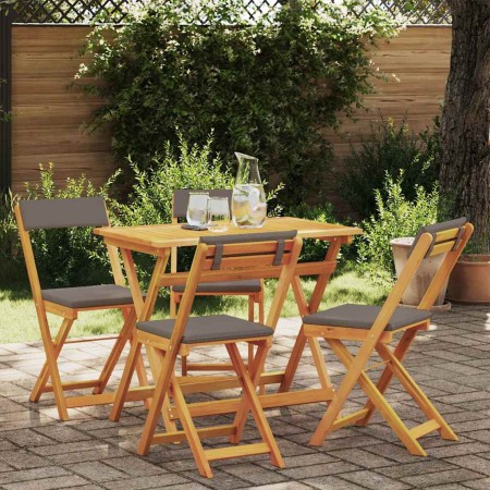Conjunto bistro 5 pcs Aceite Natural Madera de Acacia Sólida en Conjuntos de jardín | Comprar online en Foru.es