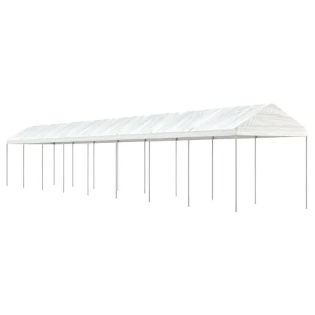 Cenador con techo polietileno blanco 17,84x2,28x2,69 m de vidaXL, Carpas y cenadores - Ref: Foro24-3155508, Precio: 508,38 €,...