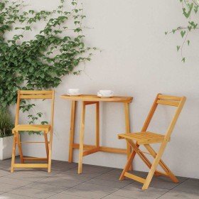 Conjunto bistro 3 pcs Aceite Natural Madera de Acacia Sólida en Conjuntos de jardín | Comprar online en Foru.es