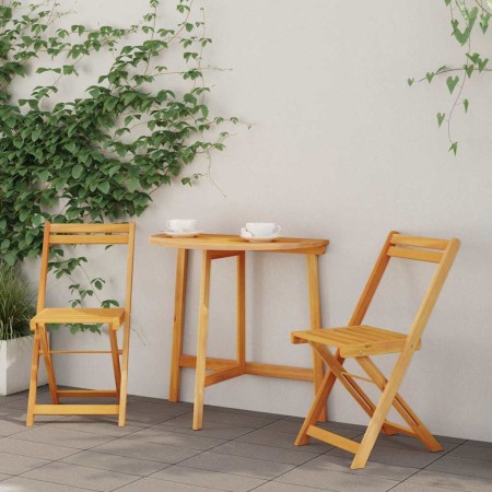 Conjunto bistro 3 pcs Aceite Natural Madera de Acacia Sólida en Conjuntos de jardín | Comprar online en Foru.es